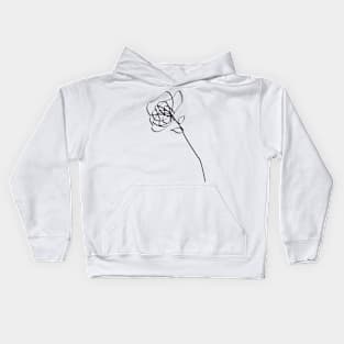 Rose Line Art In Black For Lovers Loved Ones And Self Love Kids Hoodie